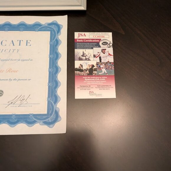 ⬇️PD⬇️O2 PETE ROSE & NOLAN RYAN SIGNED PIC W/ COA - Picture 4 of 7